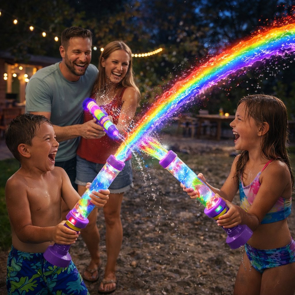 ๐Last Day 50% OFF ๐ Glowing Rainbow LED Water Blaster | Summer Fun That Pops Like Magic! โจ