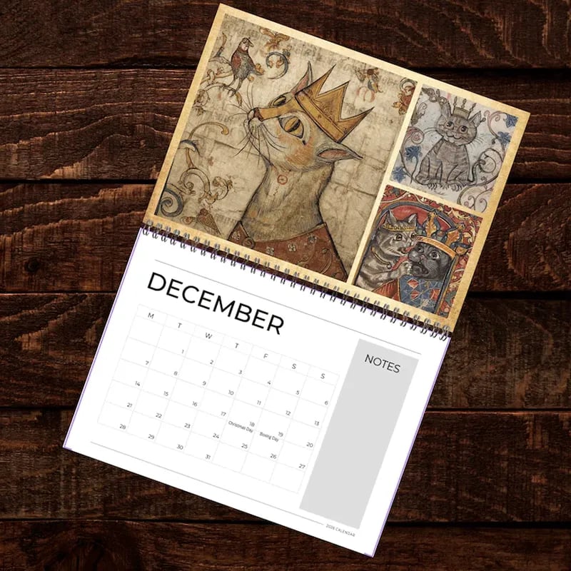 ๐ฅLast Day 49% OFF - ๐ฑ๐๏ธMedieval Cats with Crowns Calendar 2026