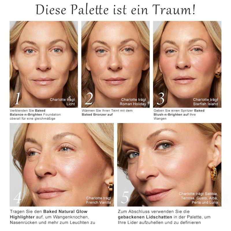 🔥 💄 Baked Starter Kit (3-teilig) | Gesichtspalette + Foundation + 🖌️Kabuki-Pinsel ✈️ Beim Kauf von 2 Stück: Kostenloser Versand