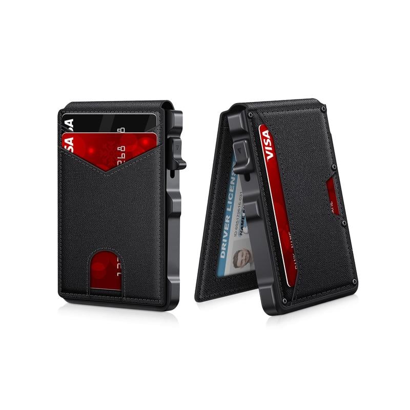 ๐ผ๐Premium Aluminum RFID Blocking Minimalist Wallet for Men โ Pop-Up Card Access, Money Clip & ID Window