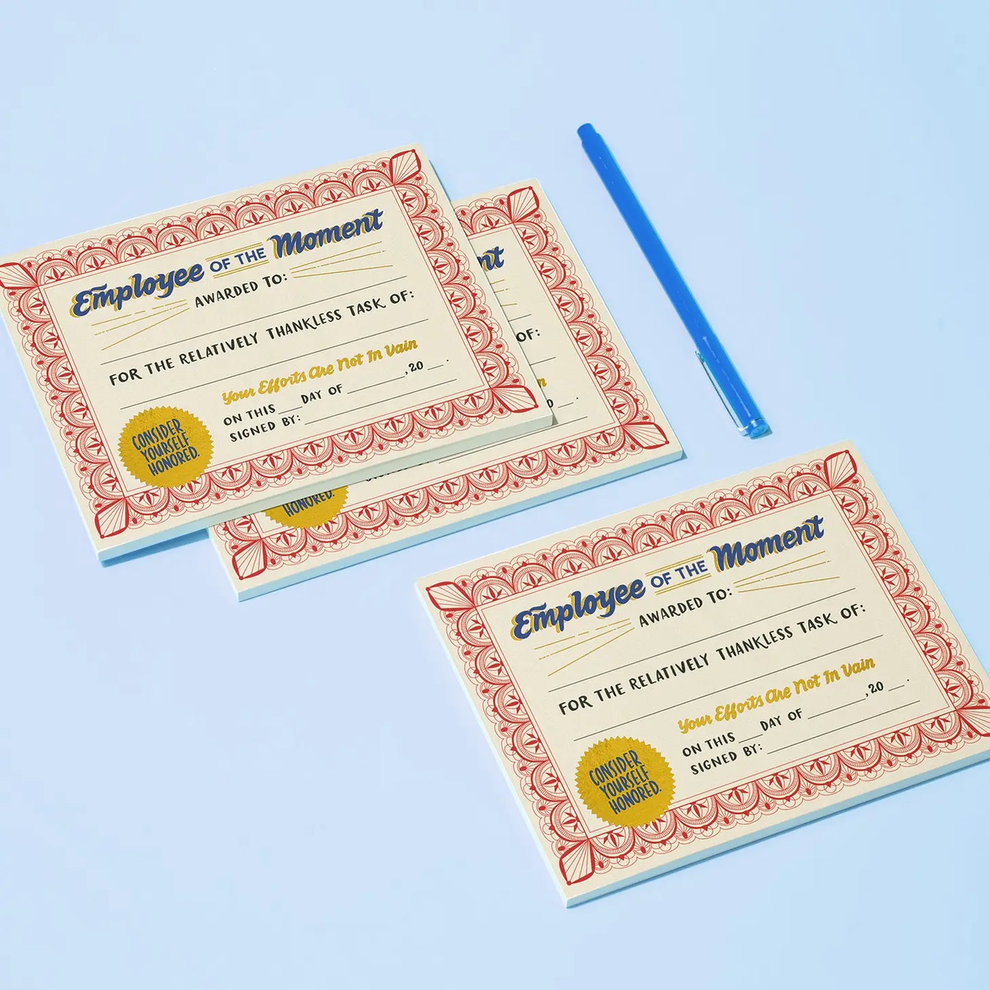 Employee of the Moment Certificate Notepad