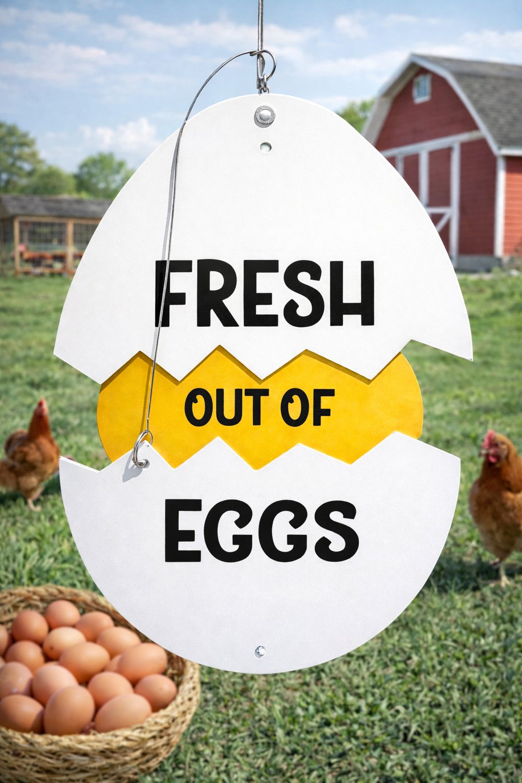 ๐ฅFarm Fresh Eggs Metal Sign - Rustic Farmhouse Decor for Coop & Market๐ ๐