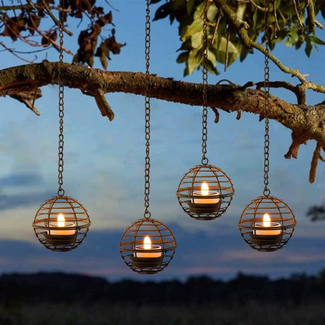๐ฅOutdoor Solar Hanging Lanterns - Pack of 4