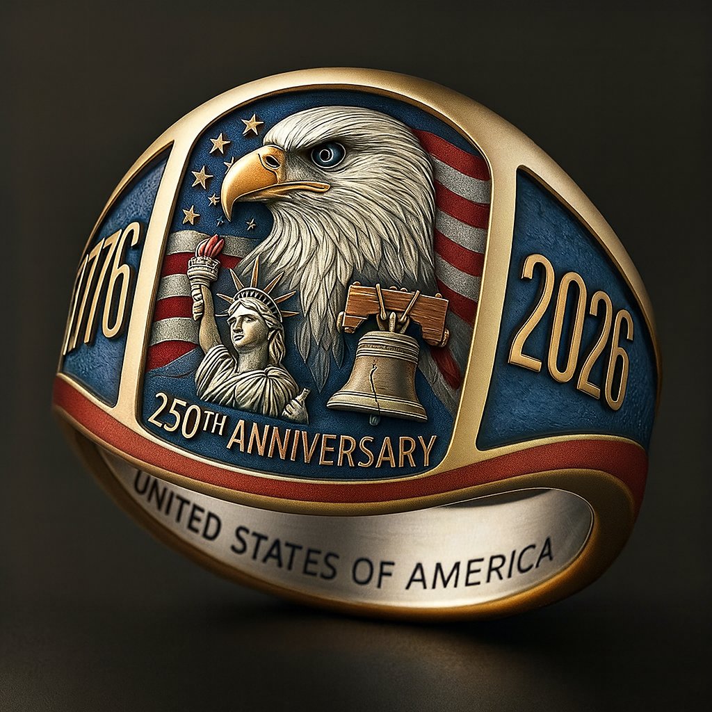 🔥Last 4 Hours Sale: 250th Anniversary Edition U.S. Heritage Ring