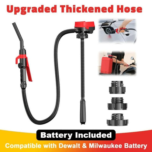 Cordless Fuel Transfer Pump Compatible with DeWalt 20V & Milwaukee 18V Batteries