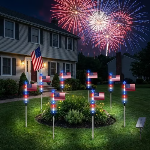 Independence Day Promotion-8 PCS Flag Light Set (4th of July Decorations with 8 Lighting Modes)