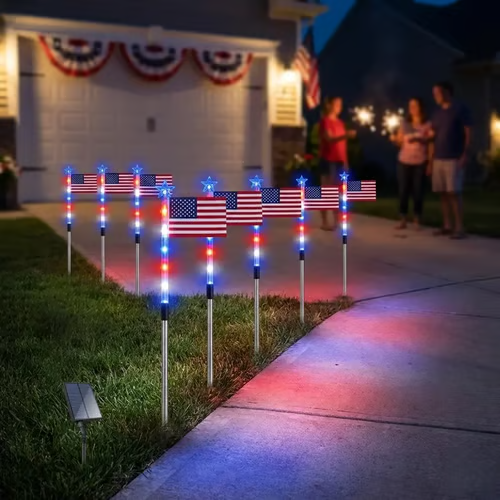 Independence Day Promotion-8 PCS Flag Light Set (4th of July Decorations with 8 Lighting Modes)