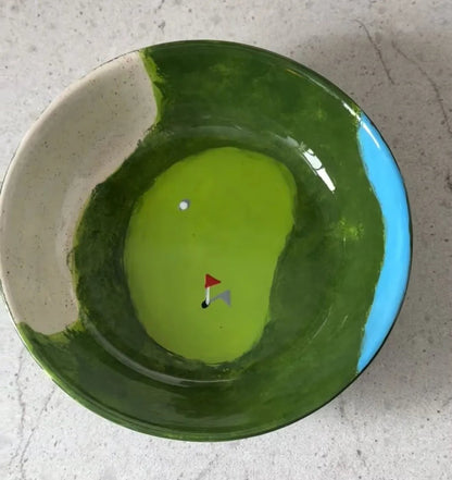Hand-Painted Golf Bowl