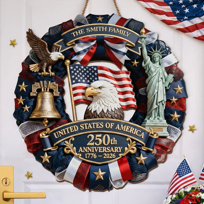 US 250th Anniversary-Personalized Patriot Wood Sign
