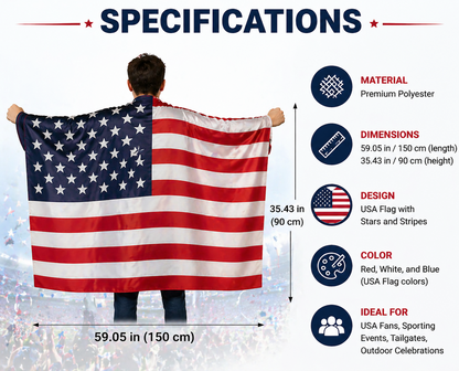 2026 FIFA World Cup USA Flag Cape 🇺🇸 – Premium Lightweight Polyester Fan Gear ⚽🎉
