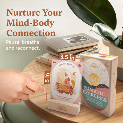🧠🌿60 Somatic Therapy Exercise Cards-Your Nervous System Reset for Daily Calm 🥳📖 Step-by-Step Guidance - Beginner Friendly