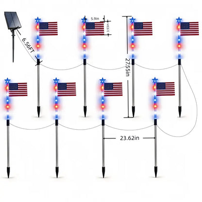 Independence Day Promotion-8 PCS Flag Light Set (4th of July Decorations with 8 Lighting Modes)