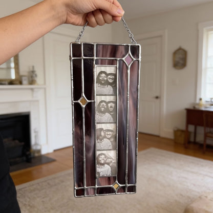 ✨Whimsical Handmade Stained Glass Photobooth Frame — Bathroom/Home Decor