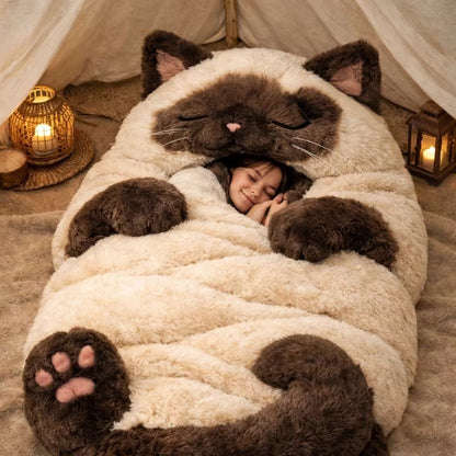 🔥Hot Sale 49% off🌟 Fluffy cat sleeping bag– Soft, Warm & Purrfectly Cozy🐱