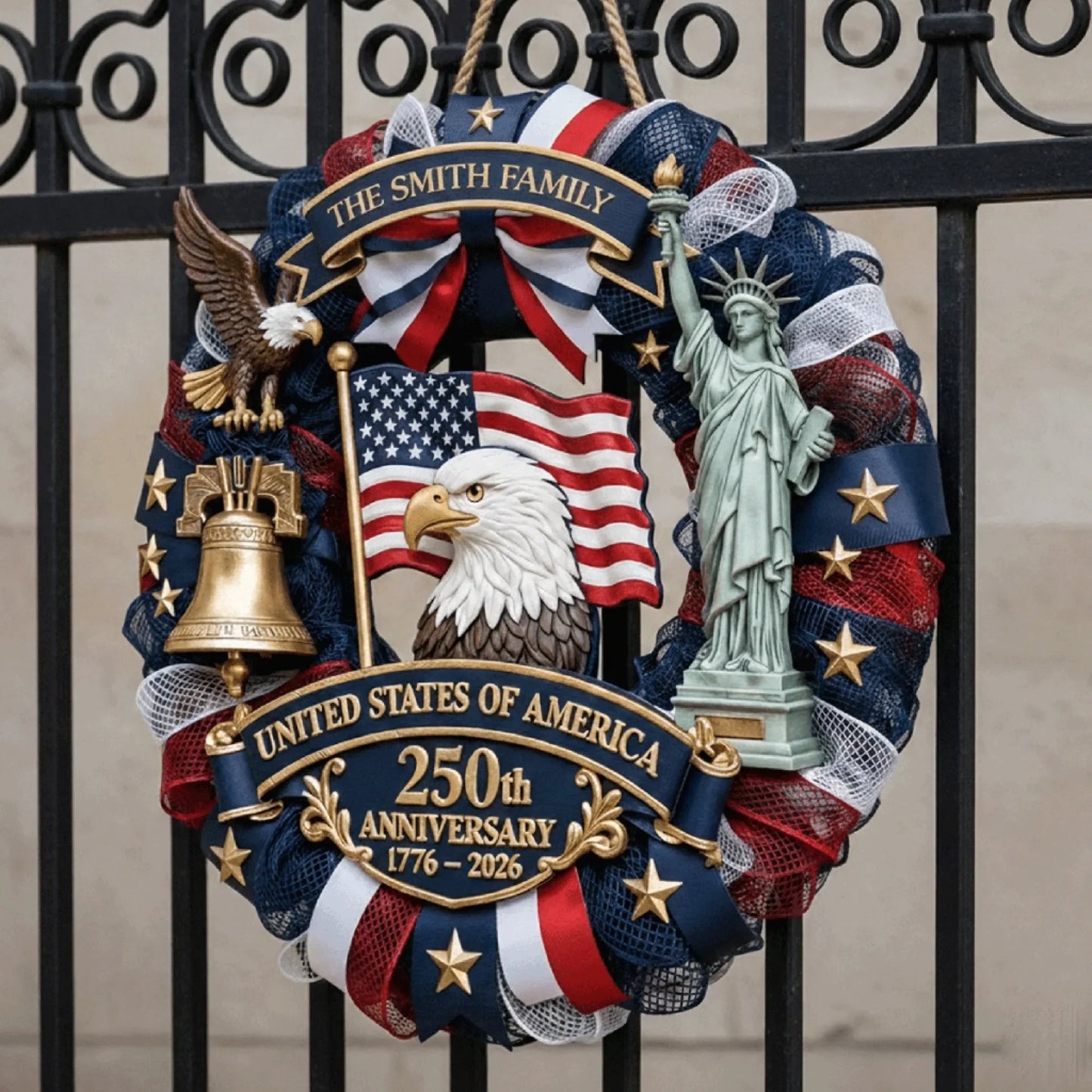 US 250th Anniversary-Personalized Patriot Wood Sign
