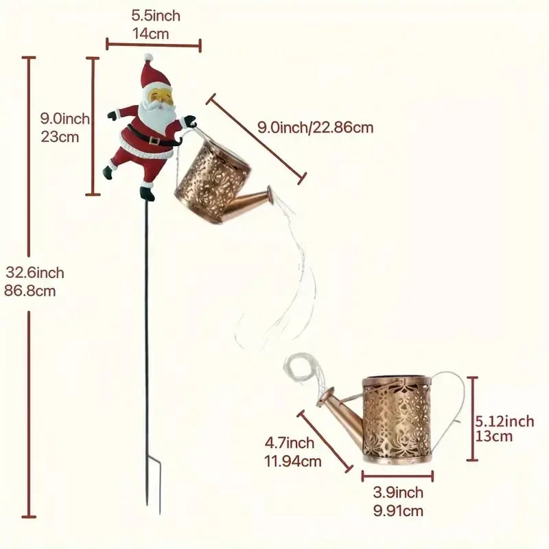 Christmas Early Bird Sale-Christmas Santa Solar Kettle Lights Garden Lawn Decorative Lights