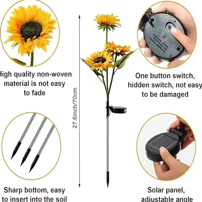🌻Mother's Day Sale 49% OFF- 🌞2026 Upgraded Solar Sunflowers | Realistic Nighttime Glow
