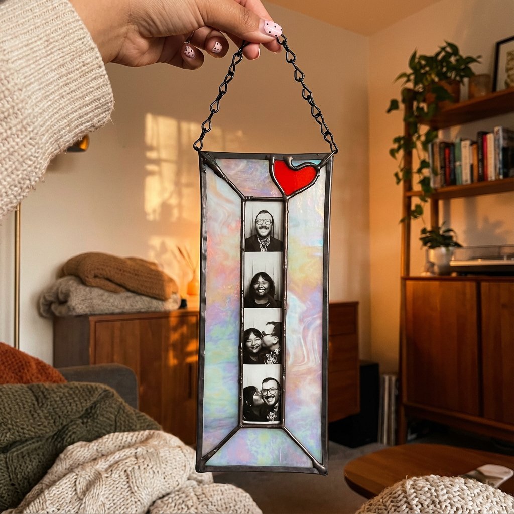 ✨Whimsical Handmade Stained Glass Photobooth Frame — Bathroom/Home Decor