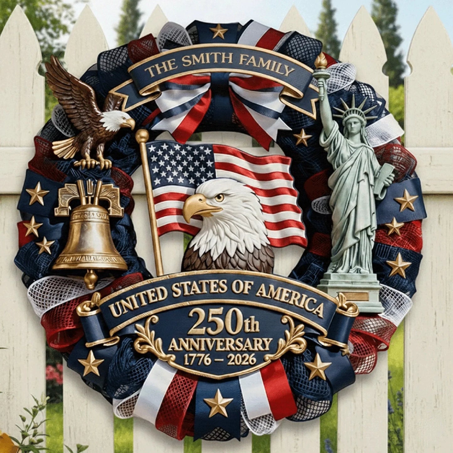 US 250th Anniversary-Personalized Patriot Wood Sign