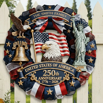 US 250th Anniversary-Personalized Patriot Wood Sign