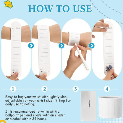 6pcs Silicone Wrist Notepad Nurse Bracelet to Do List Slap