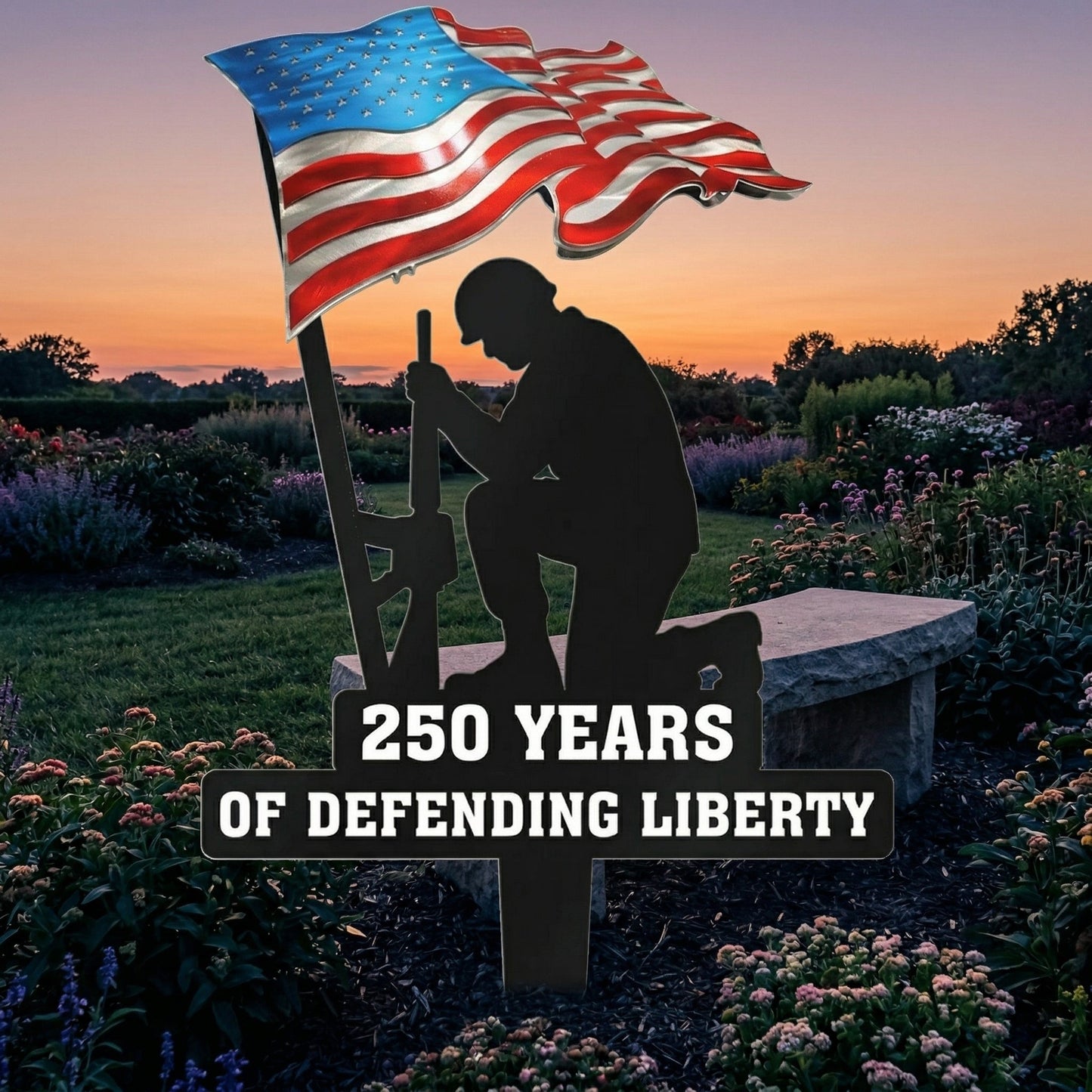 💥🔥 Limited time 57% OFF! First 50 pieces enjoy 57% off! 🔥💥 ✨🇺🇸🗽 15.7" Metal Garden Stake – 🎖️ 250 Years of Defending Liberty
