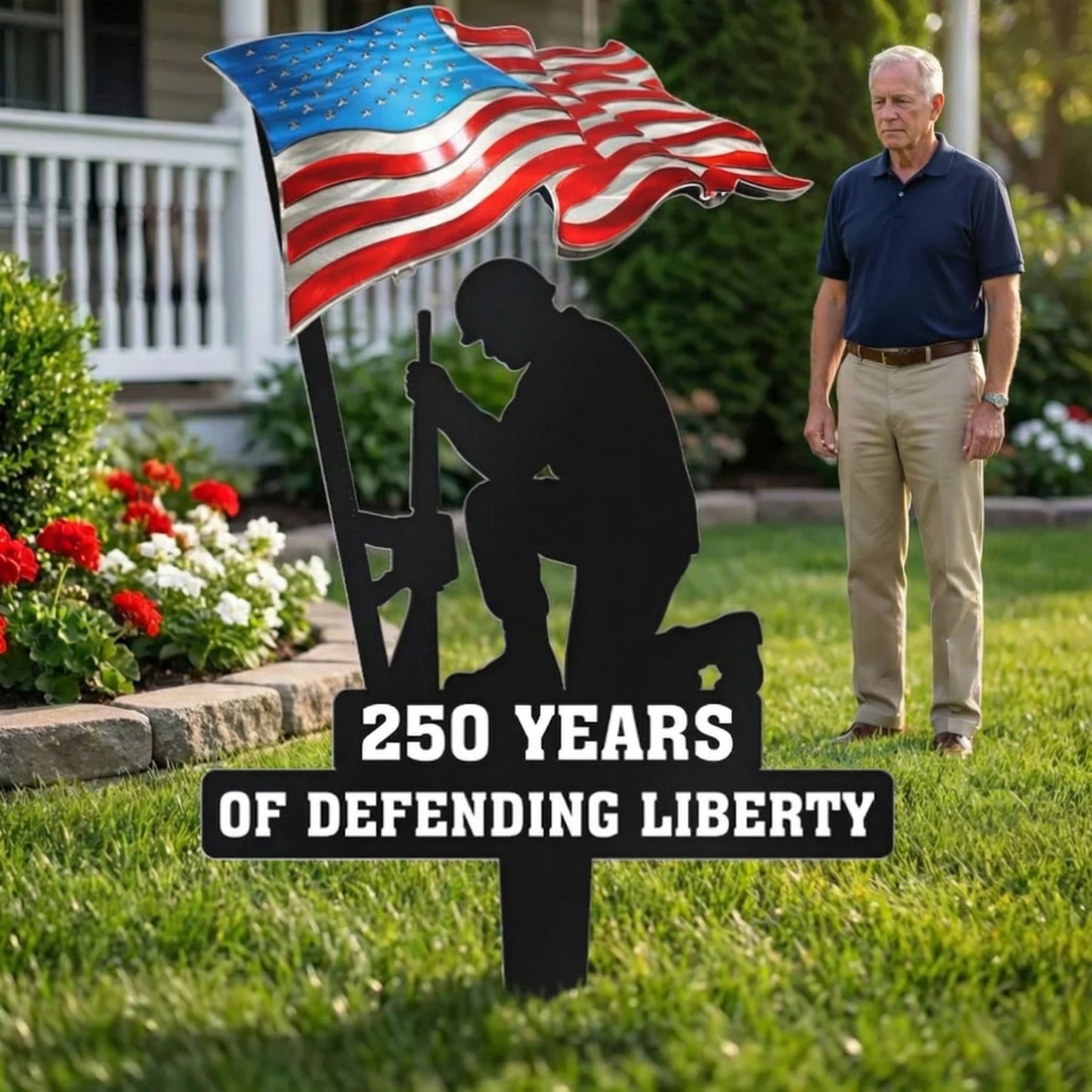 💥🔥 Limited time 57% OFF! First 50 pieces enjoy 57% off! 🔥💥 ✨🇺🇸🗽 15.7" Metal Garden Stake – 🎖️ 250 Years of Defending Liberty