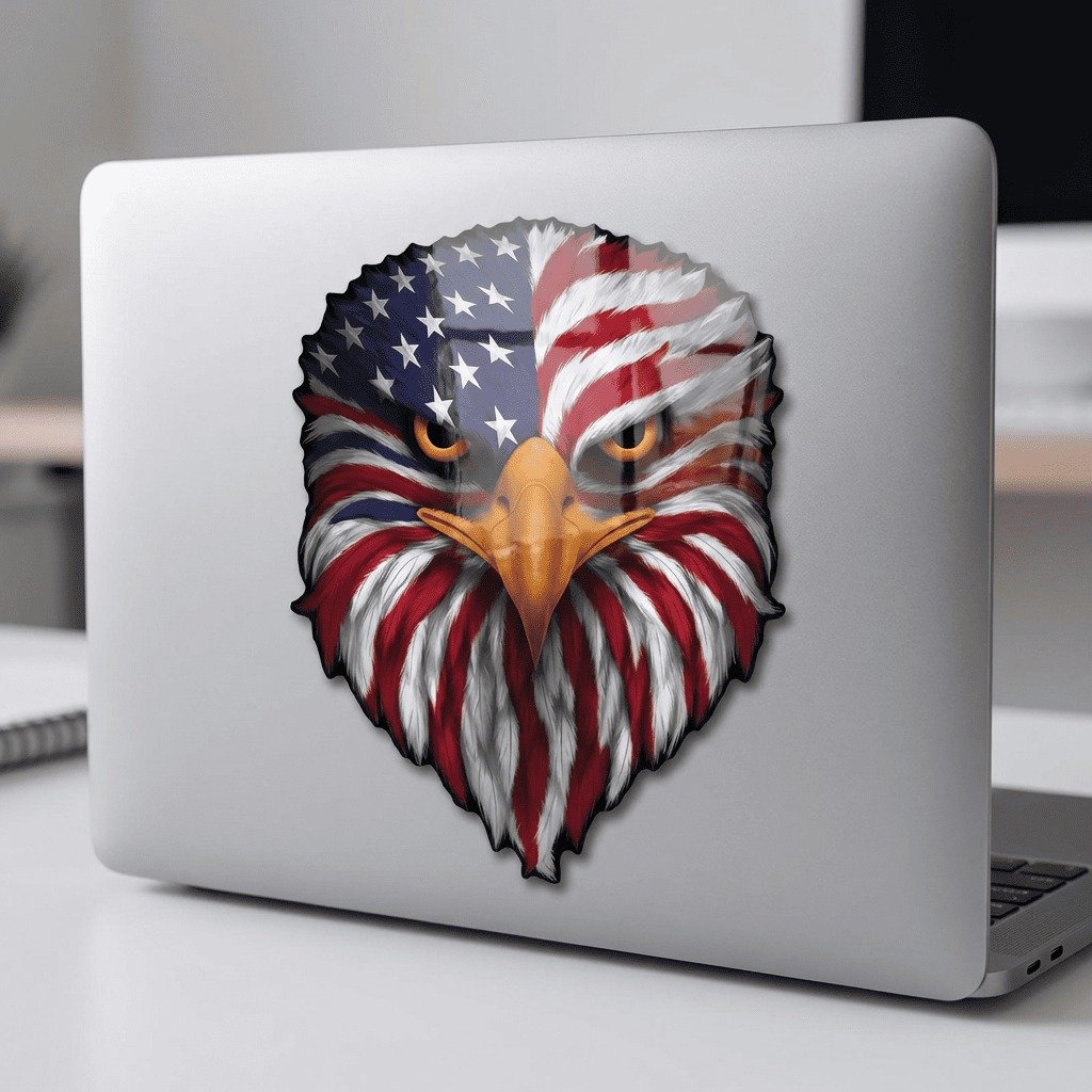 🔥Last Day 49% OFF - 🦅Reflective Eagle Eyes USA Flag Decal – Waterproof Patriotic Vinyl Sticker for Trucks, Cars & Gear