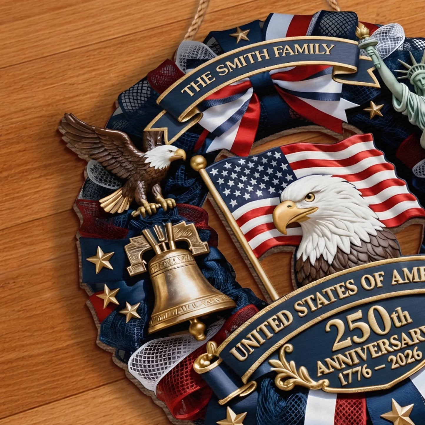 US 250th Anniversary-Personalized Patriot Wood Sign