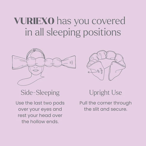 BLACK FRIDAY Vuriexo Sleep Mask - The Weighted Blanket For Your Eyes, Calming Eyemask for Deep Sleep, Side-Sleeping Friendly, 100% Blackout, Patented Strap-Free Design