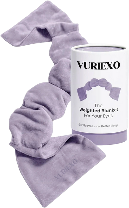 BLACK FRIDAY Vuriexo Sleep Mask - The Weighted Blanket For Your Eyes, Calming Eyemask for Deep Sleep, Side-Sleeping Friendly, 100% Blackout, Patented Strap-Free Design