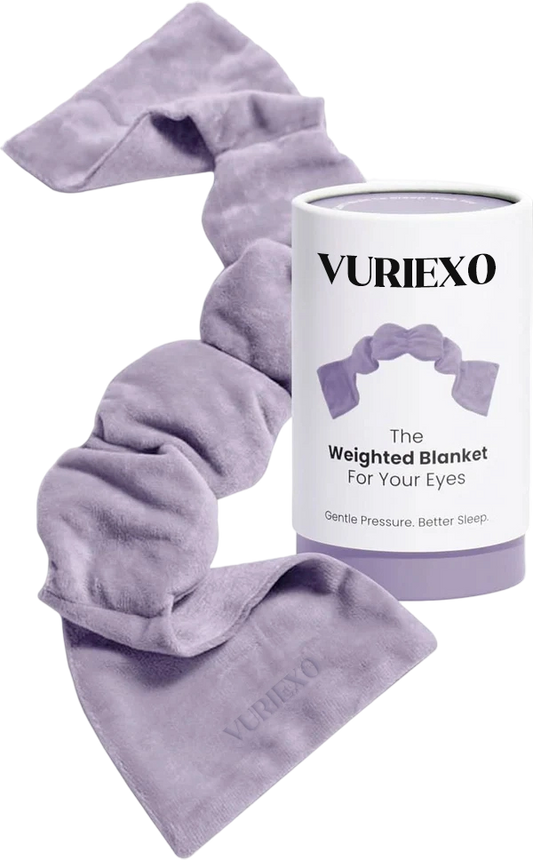 BLACK FRIDAY Vuriexo Sleep Mask - The Weighted Blanket For Your Eyes, Calming Eyemask for Deep Sleep, Side-Sleeping Friendly, 100% Blackout, Patented Strap-Free Design