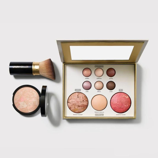 🔥 💄 Baked Starter Kit (3-teilig) | Gesichtspalette + Foundation + 🖌️Kabuki-Pinsel ✈️ Beim Kauf von 2 Stück: Kostenloser Versand