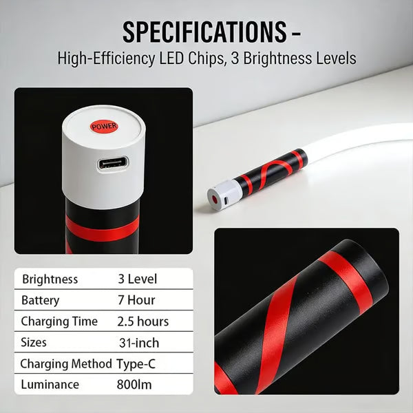 27" LED Flashlight Stick 🔋Extra-long battery life-7 hours⌛