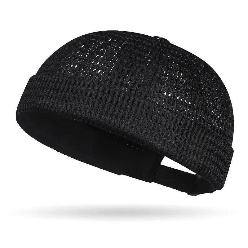 Men’s Breathable Brimless Docker Hat – Lightweight Mesh Skull Cap for Summer Outdoor Wear