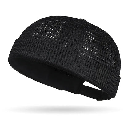 Men’s Breathable Brimless Docker Hat – Lightweight Mesh Skull Cap for Summer Outdoor Wear