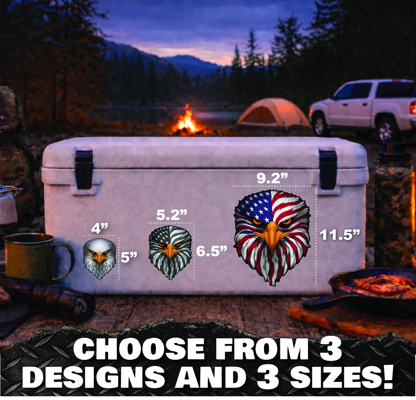 🔥Last Day 49% OFF - 🦅Reflective Eagle Eyes USA Flag Decal – Waterproof Patriotic Vinyl Sticker for Trucks, Cars & Gear
