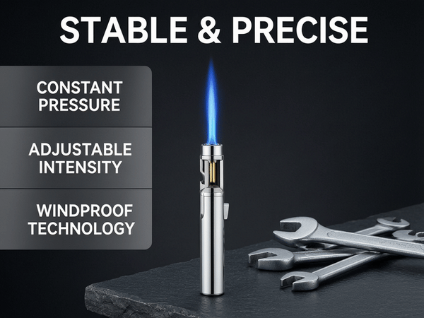 Portable Torch Lighter-🔥 1300°C of Pure Power – Windproof, Refillable & Ready for Anything! 💨🍳🏕️