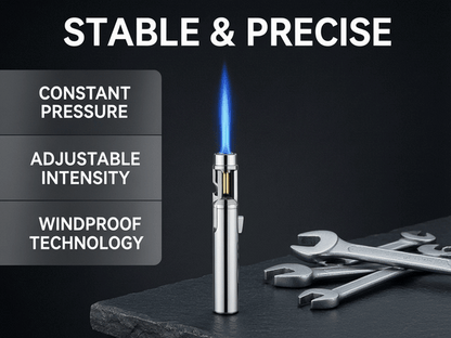 Portable Torch Lighter-🔥 1300°C of Pure Power – Windproof, Refillable & Ready for Anything! 💨🍳🏕️