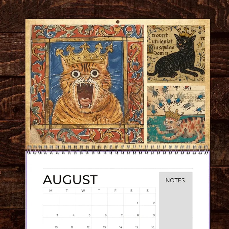 🔥Last Day 49% OFF - 🐱🗓️Medieval Cats with Crowns Calendar 2026