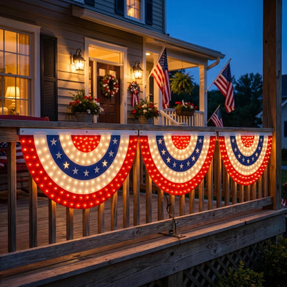 🔥3 x 6 Ft LED Patriotic Bunting Banner for America’s 250th
