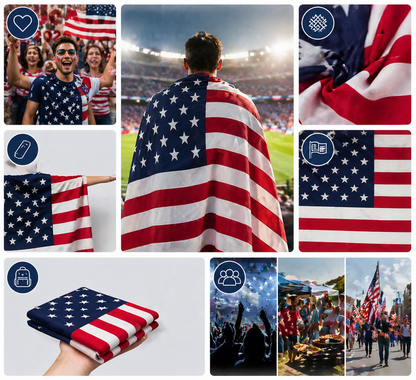 2026 FIFA World Cup USA Flag Cape 🇺🇸 – Premium Lightweight Polyester Fan Gear ⚽🎉