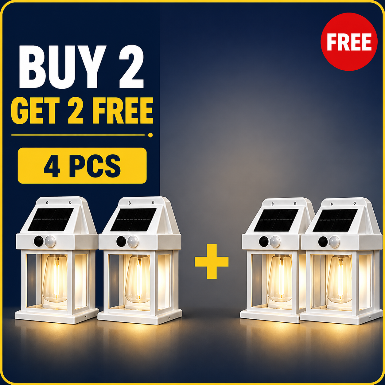 4 Pack Solar Outdoor Wall Lights with Motion Sensor