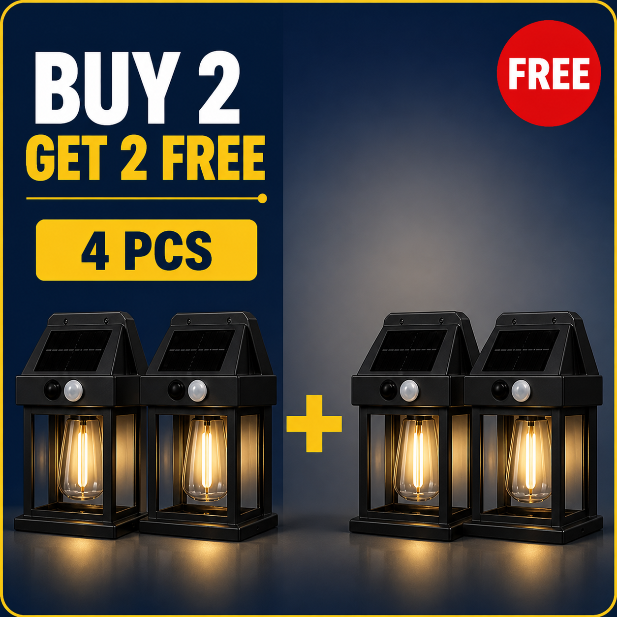 4 Pack Solar Outdoor Wall Lights with Motion Sensor