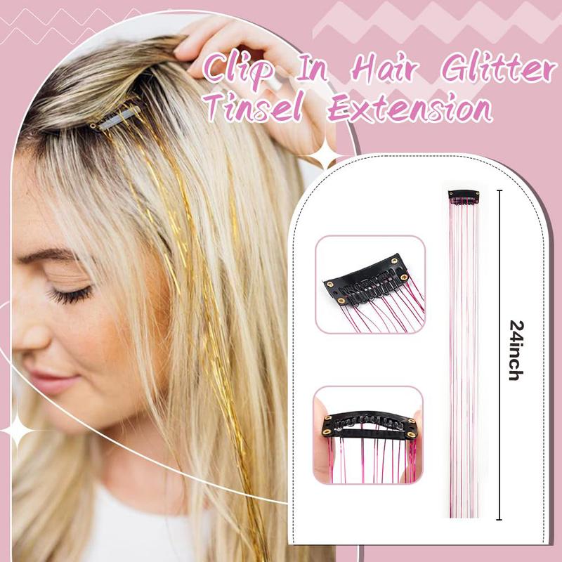 🔥 Holiday Sale 🎁 Clip in Hair Tinsel