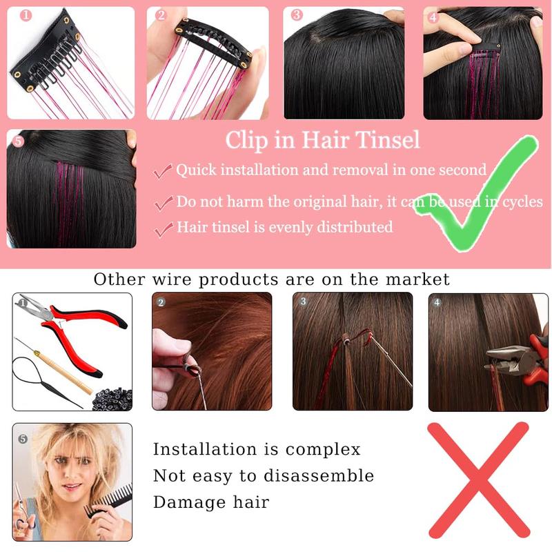 🔥 Holiday Sale 🎁 Clip in Hair Tinsel