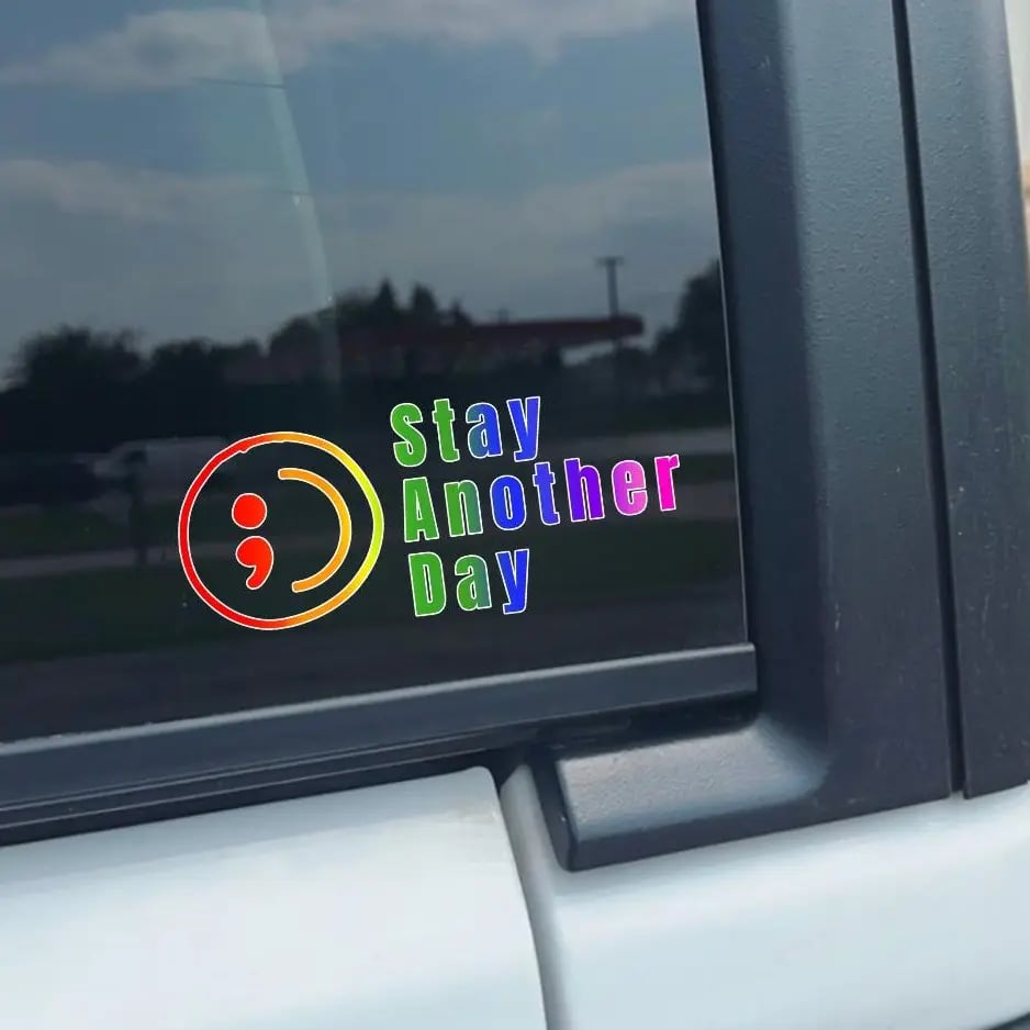 SAD Stay Another Day Mental Health Awareness Car Decal Permanent Sticker for Vehicle Windows