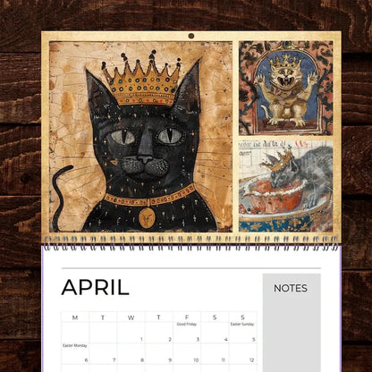 🔥Last Day 49% OFF - 🐱🗓️Medieval Cats with Crowns Calendar 2026