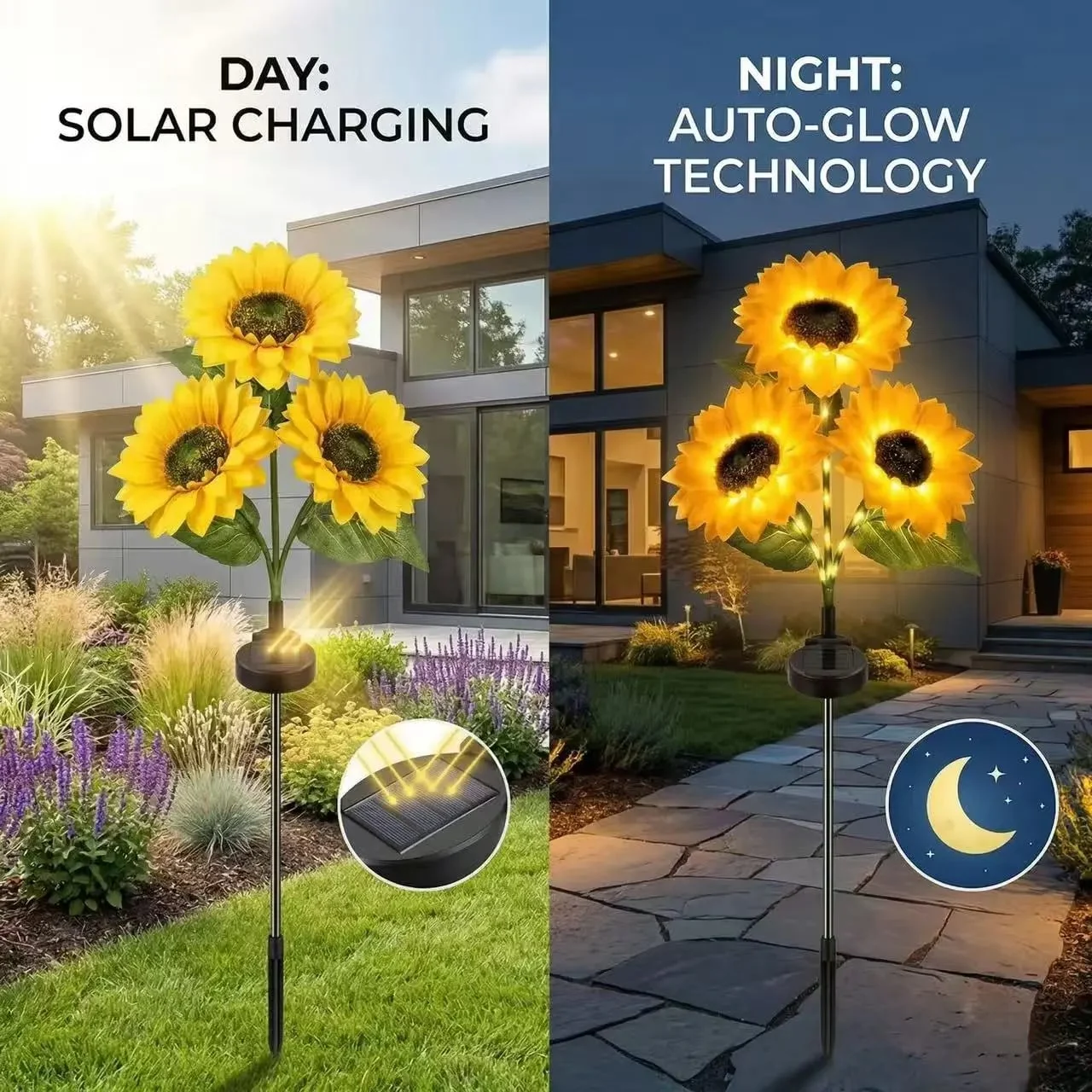 🌻Mother's Day Sale 49% OFF- 🌞2026 Upgraded Solar Sunflowers | Realistic Nighttime Glow