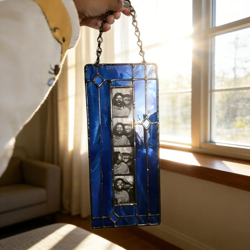 ✨Whimsical Handmade Stained Glass Photobooth Frame — Bathroom/Home Decor